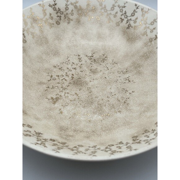 The French Saxon China 22k Gold Floral Trim 8.5 Inch Bowl Made In USA Used - Picture 3 of 6